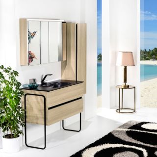 Зеркальный шкаф Armadi Art Vallessi 100см дуб светлый 546-L